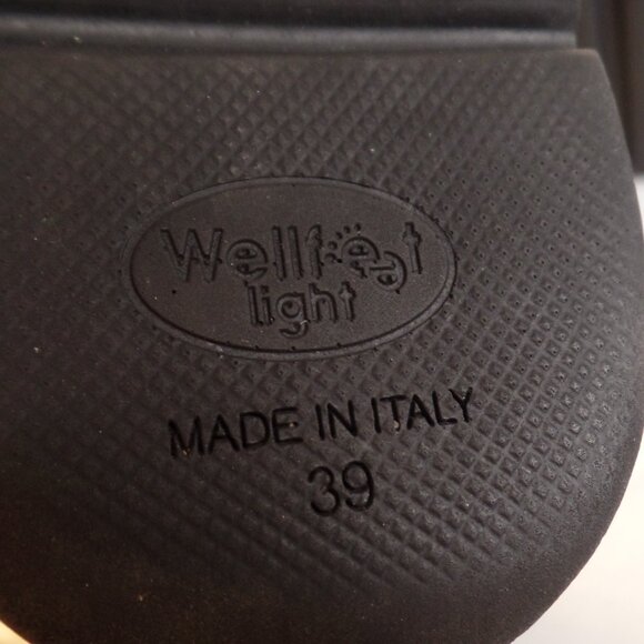 Summit Made in Italy Perforated Blue Leather Slip on Comfort Shoes Sz 8.5 -39 - Picture 12 of 15